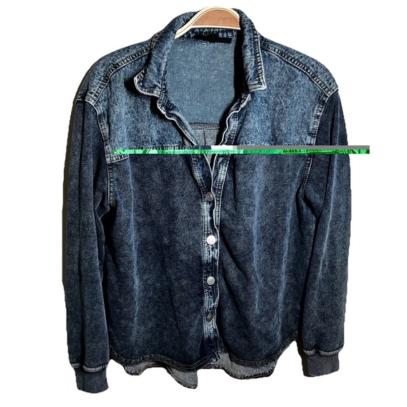 Jane and Delancey Jackets & Blazers - Jane and Delancey Blue Denim Jacket‎ Shacket S Bohemian Classic Stretch Pocket
